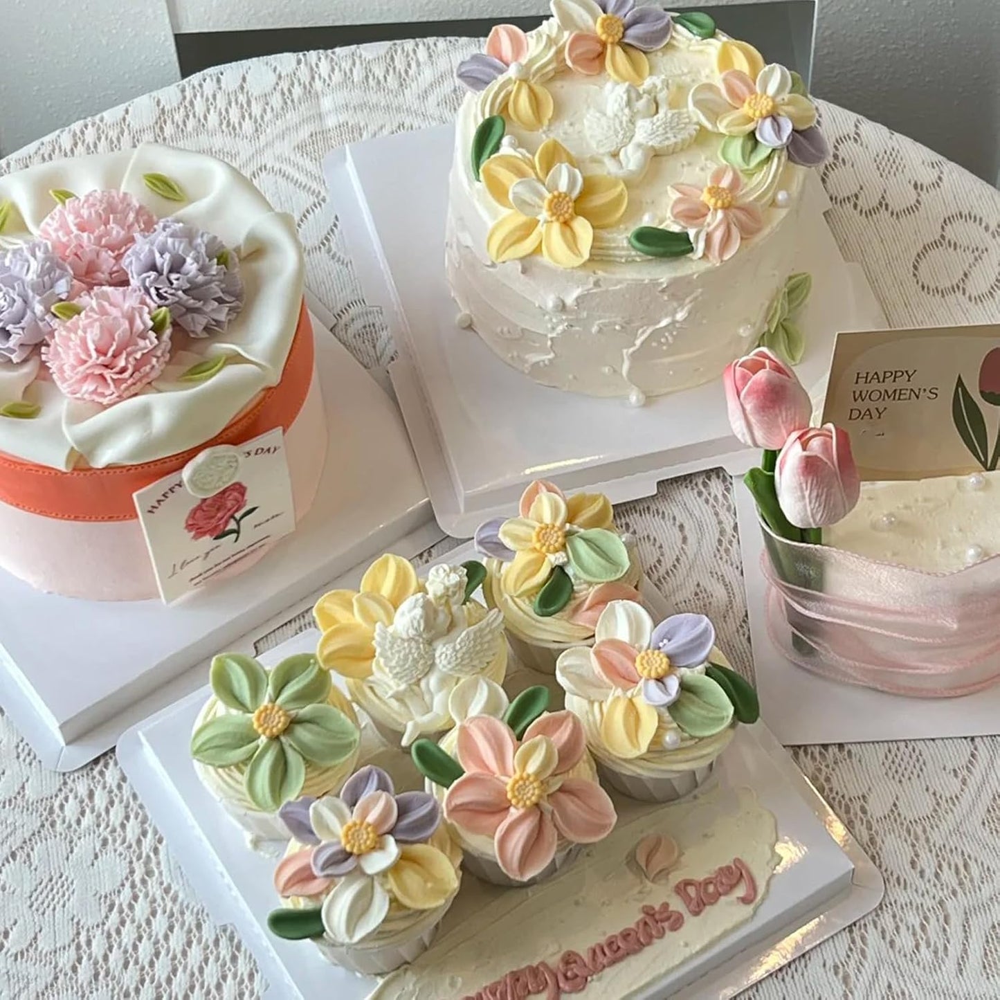 5 Pcs Daisy Flower Fondant Molds, Reusable Narcissus Flowers Chocolate Silicone Molds for Cupcake Decoration, Cookie Candy Dough Glue UV Resin Clay, Thanksgiving Mother's Day Gift