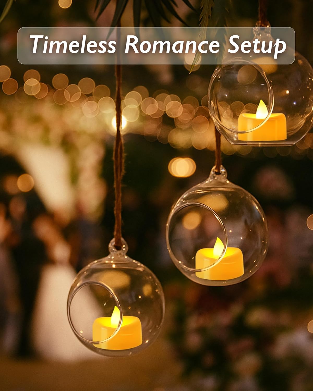 Raycare 50 Pack LED Tea Lights Battery Operated, 200+Hour Flickering Votive Candles, Realistic Fake Flameless TeaLights for Wedding Party Halloween Thanksgiving Christmas Decorations,Ivory Base