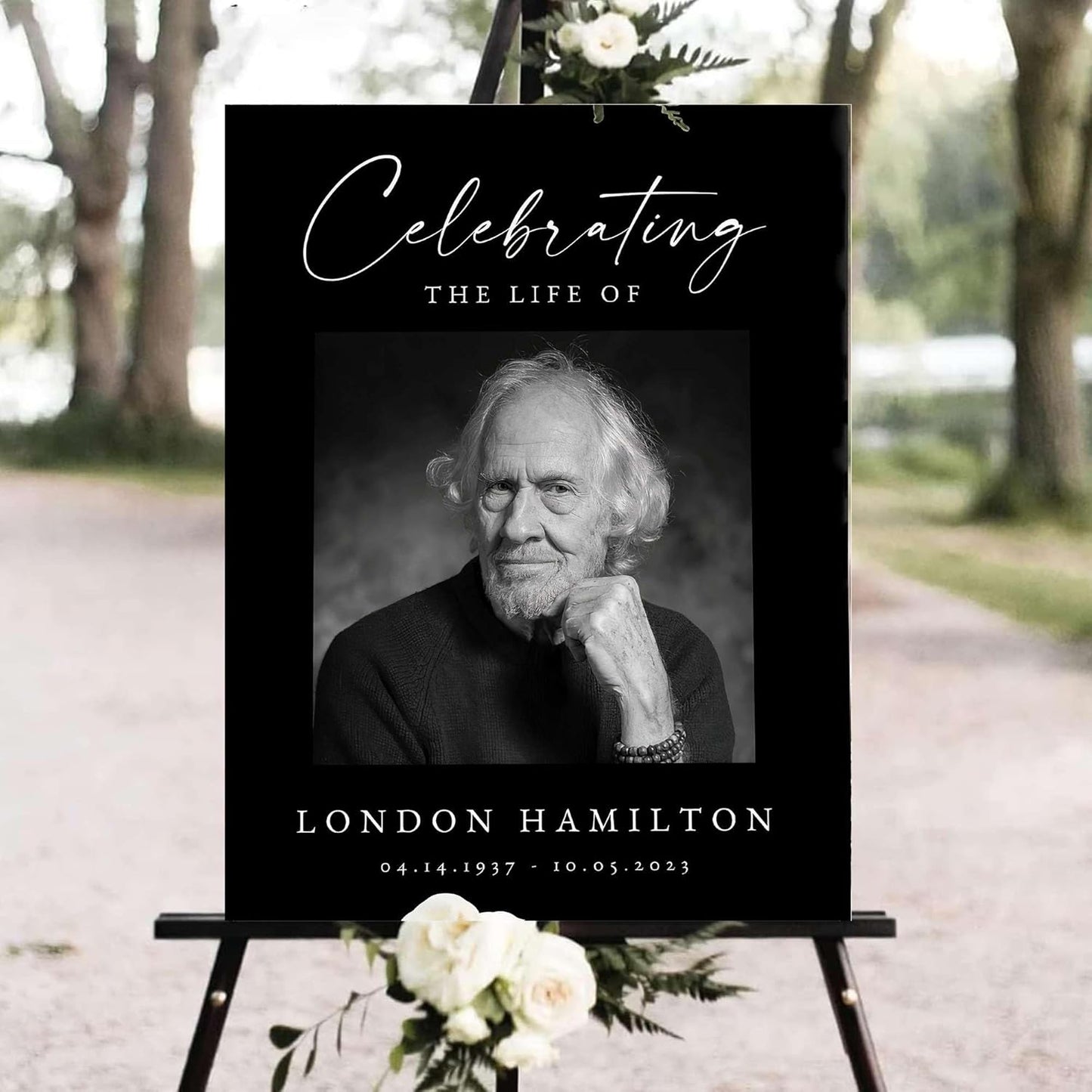 Personalized Funeral Welcome Signs, Celebration Of Life Yard Sign, Celebration Of Life Decoration, Custom Memorial Signs, Minimalist Celebrate of Lifes Sign With Photo, Memory Signage For Funerals #24