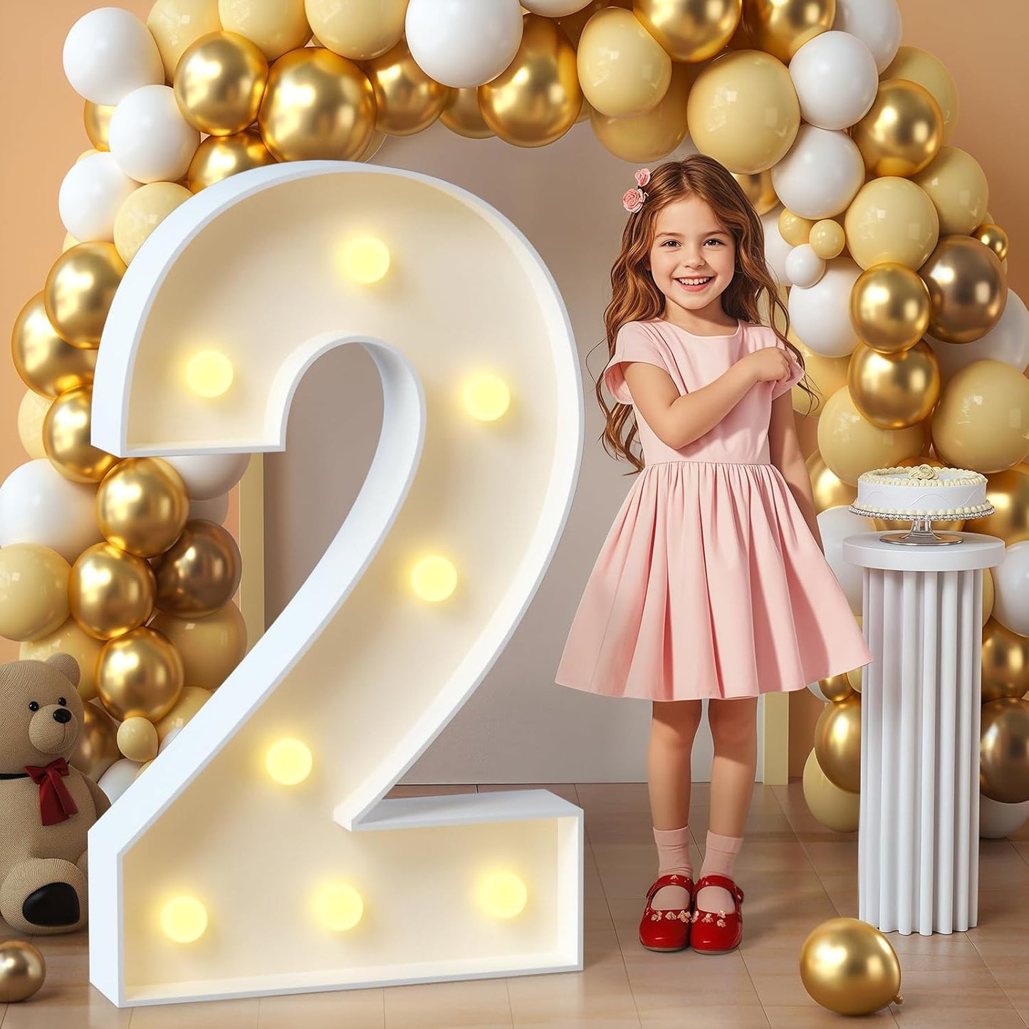 imprsv Marquee Light Up Numbers, Mosaic 3FT Marquee Numbers for 2st 20th Birthday Decorations Anniversary Party Decor, Large 2 for Party Decorations (Need to Assemble)