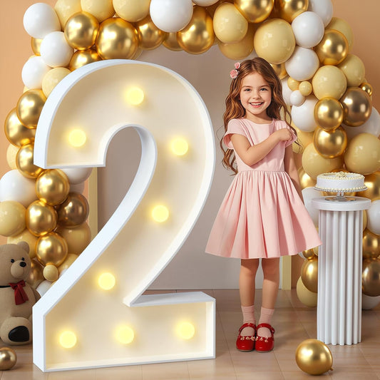 imprsv Marquee Light Up Numbers, Mosaic 3FT Marquee Numbers for 2st 20th Birthday Decorations Anniversary Party Decor, Large 2 for Party Decorations (Need to Assemble)