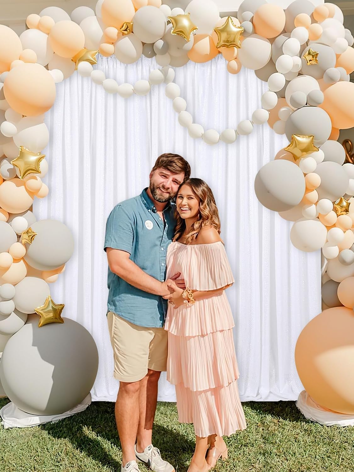 White Sequin Backdrop Curtain 7ft x 7ft Party Backdrop Curtains Sparkly Photo Backdrop for Party Wedding Birthday Wall Decoration