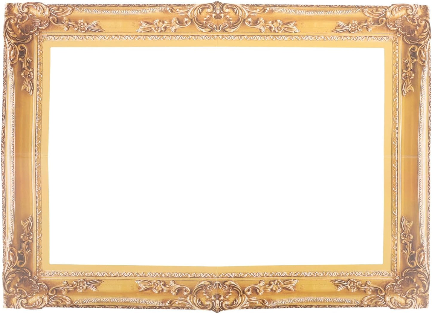 Vintage Decor Gold Photo Booth Frame Prop Antique Looking Cardboard Picture Frame Cutouts Graduation Photo Frame DIY Selfie Frame for Wedding Birthday Carnival Party Wedding Decor