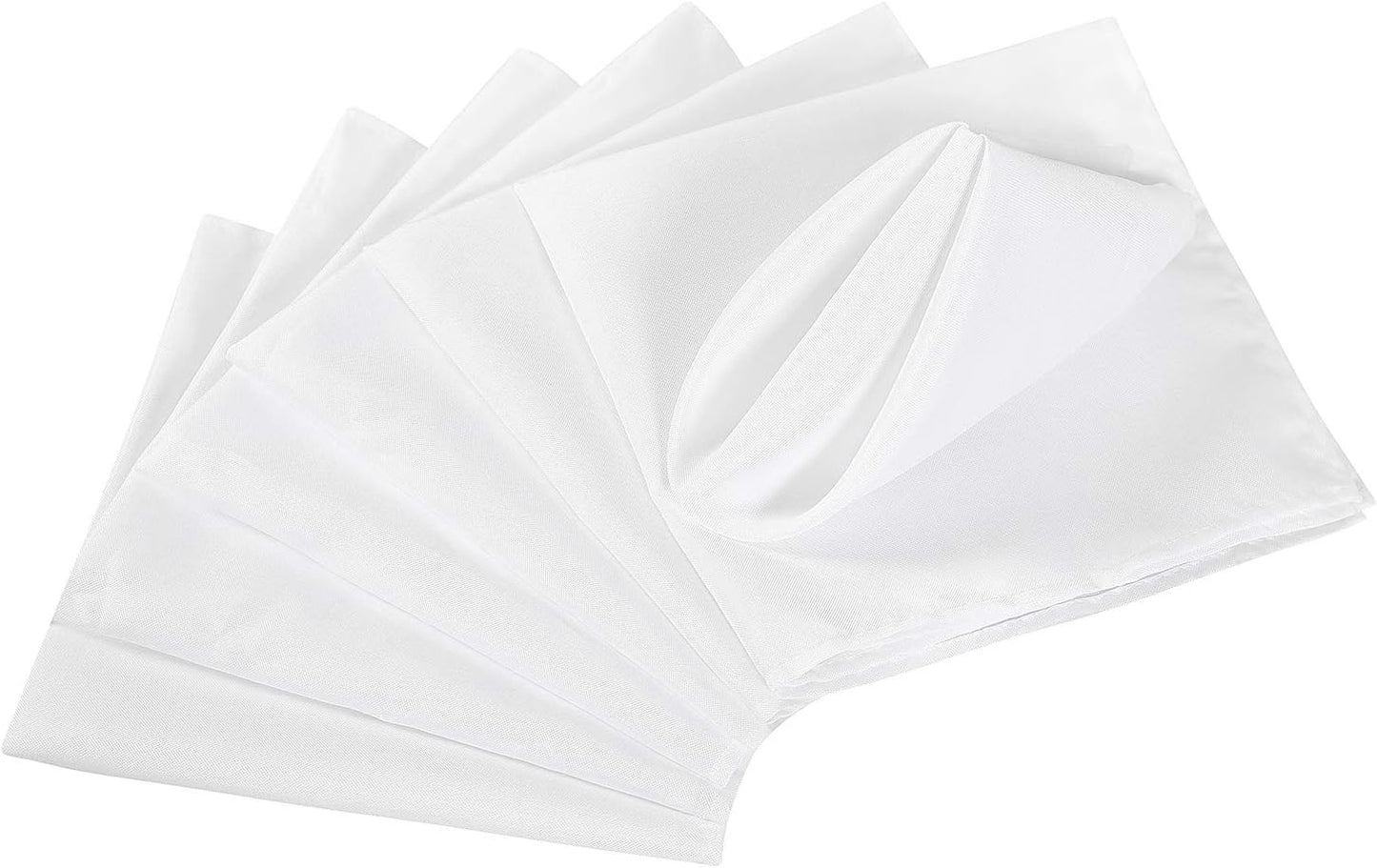 Cloth Napkins 20x20 inch Washable Polyester Dinner Napkins Soft Table Napkins for Wedding Party Dining Banquet(White,25PCS)
