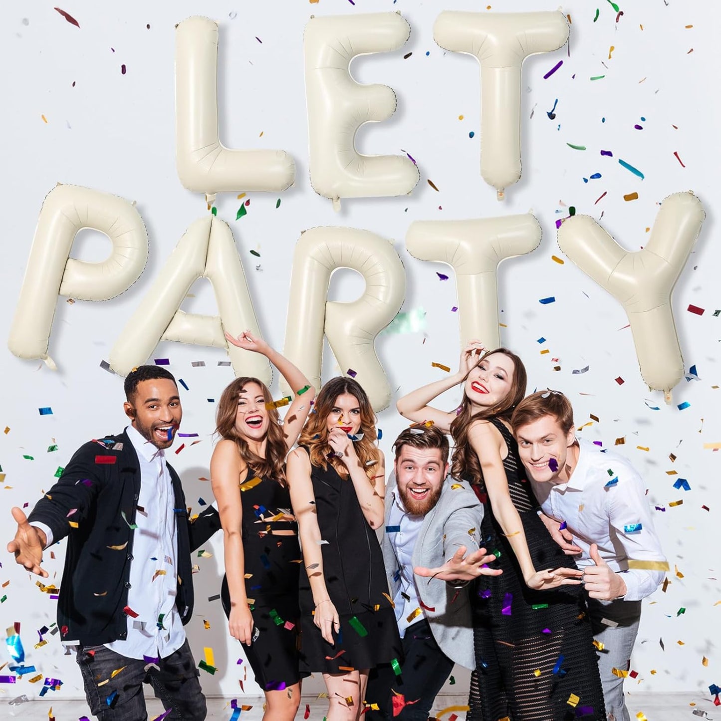 N Letter Balloons Cream, 40 Inch Alphabet Foil Word Balloon, Large Mylar Inflatable Beige Name Letters, Big Helium Custom White for Women Birthday Party Decoration Supplies