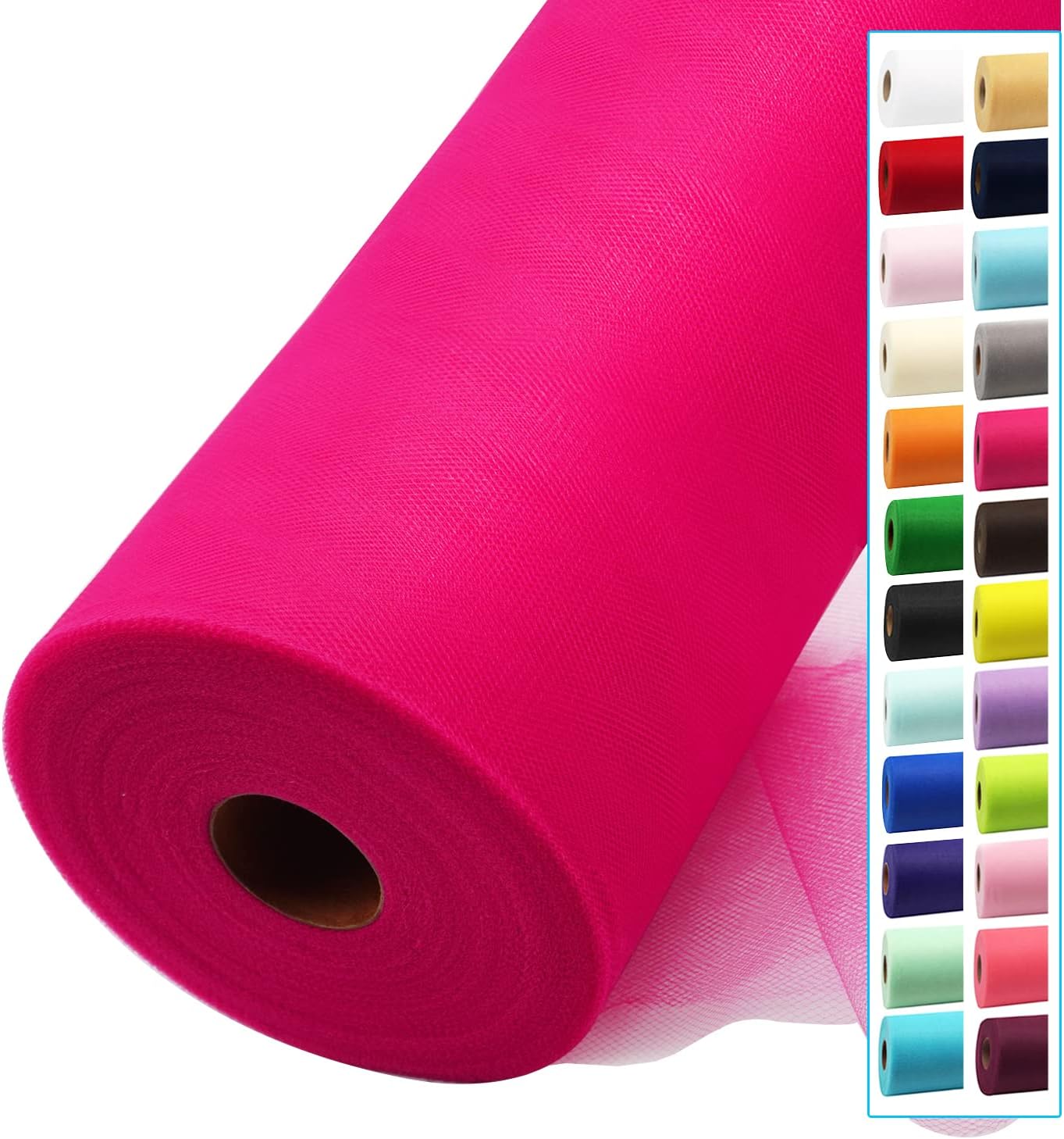 Fuchsia Tulle Fabric Rolls 54 Inch by 40 Yards Tulle Bolt Spool for Wedding Decorations DIY Tutu Baby Shower Table Skirt Ceiling Decor Birthday Party Craft Supplies