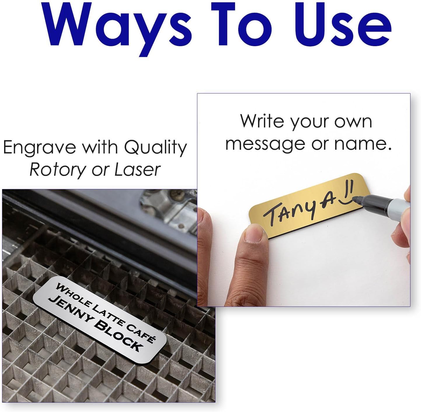 Name Tag/Badge Blanks - 100 Pack - 1-1/2" X 3" (Brushed Silver) Round Corners, Magnetic Backing