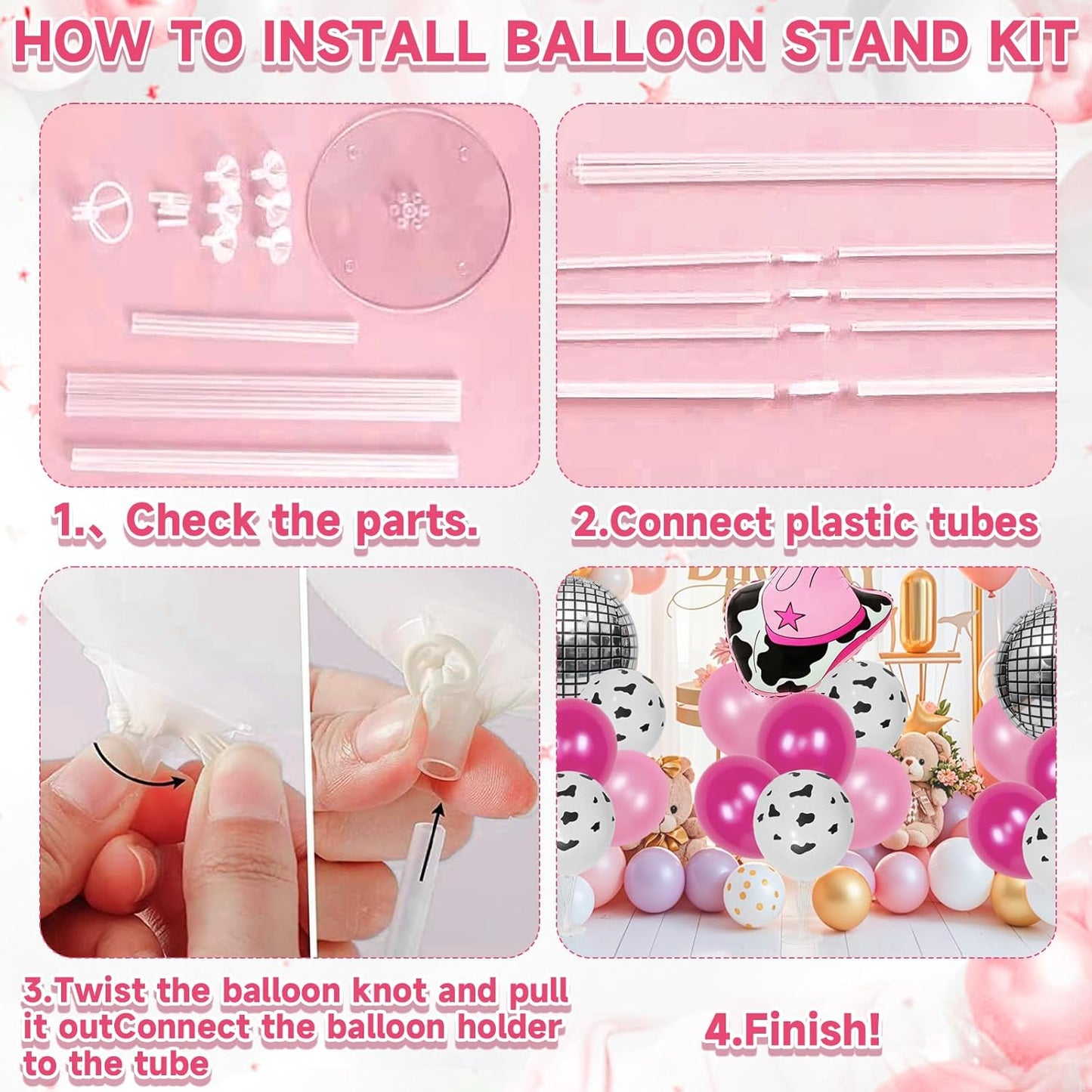 Party Balloons Stand Kit Foil Balloons Themed Party Balloon Centerpiece for Tables Birthday Party Decorations
