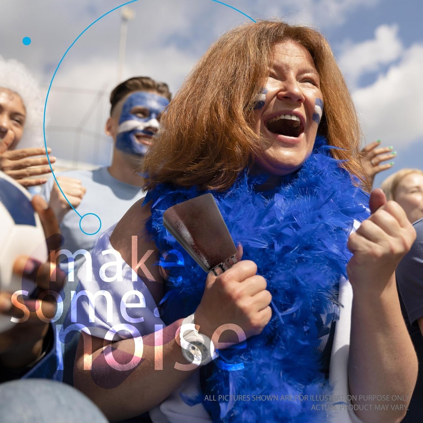 Deke Home - 2 Pack 7 Inch Steel Cowbells with Handle, Loud Noise Makers for Football, Sports, Parties, Competitions, School Spirit & Safety, Large Hand Bell for Cheering & Percussion Instrument
