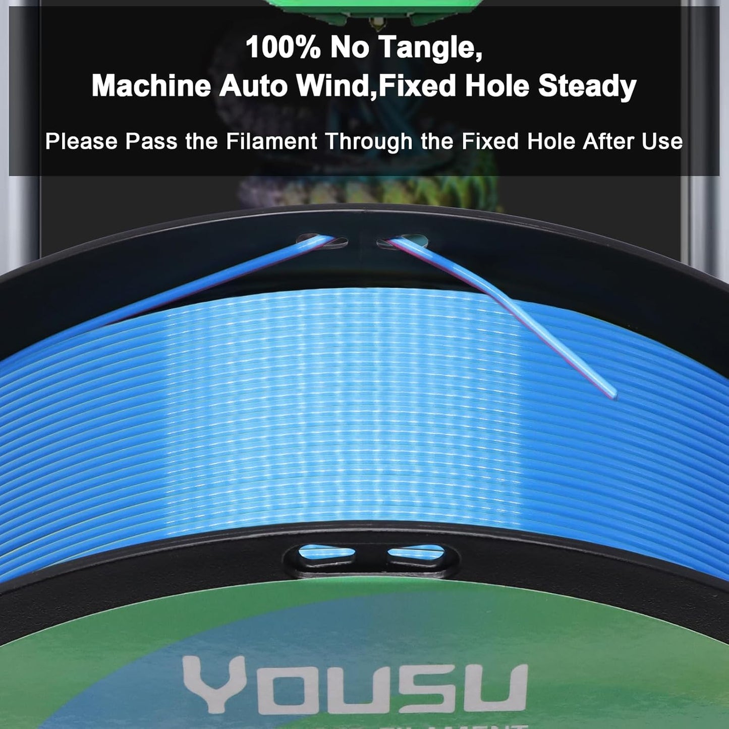 YOUSU 3D Printer Filament Silk PLA Filament Rainbow Color,1.75mm Tri Color Filament 6 * 1kg Pack.