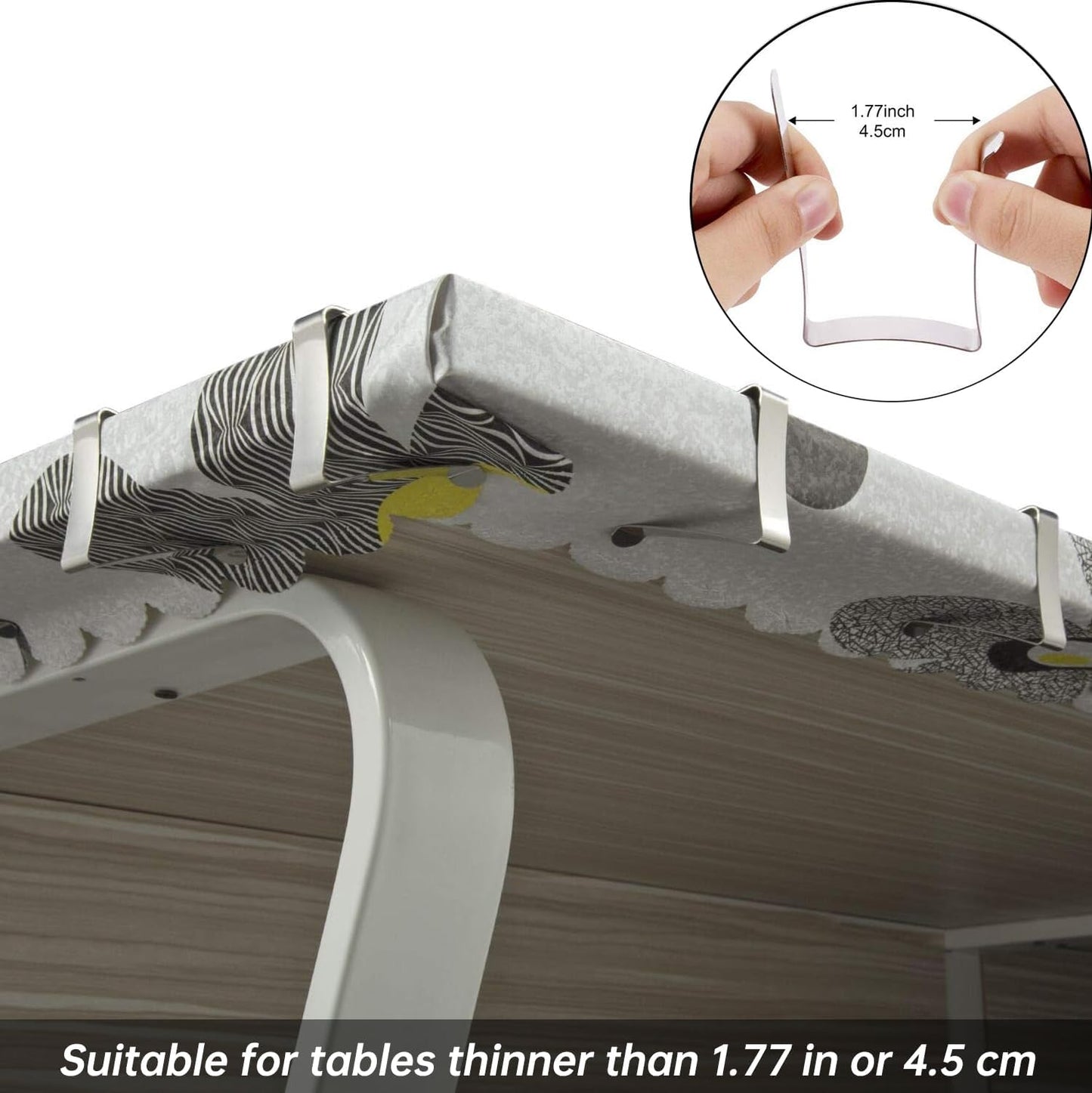 TriPole Tablecloth Clips 32 Pack Picnic Table Clips, Stainless Steel Table Cloth Holder Clips for Outdoor Tables, Metal Tables Cover Skirt Clamps for Camping Dining Wedding Graduation Party Essential