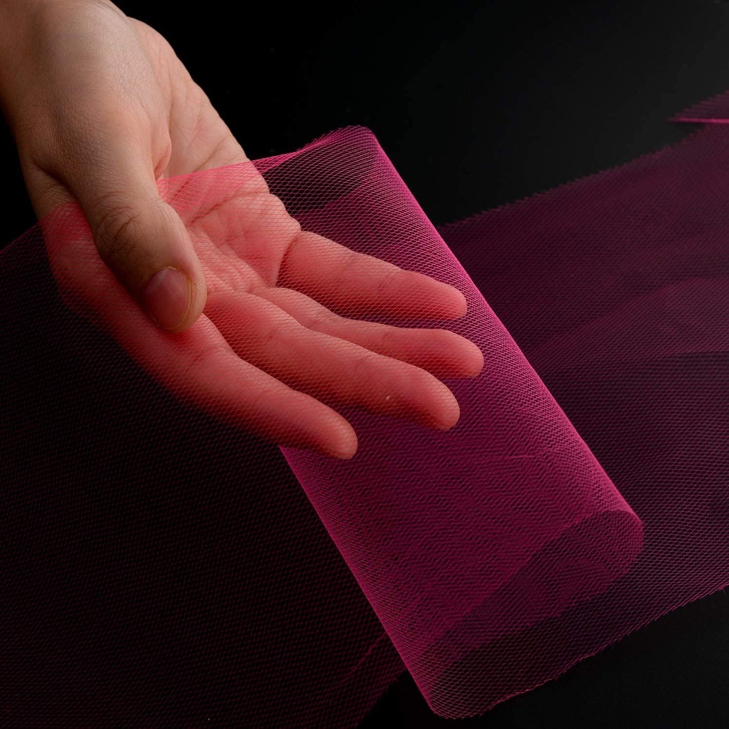 Tulle Fabric Roll, 6” by 200 Yards (600FT) Tulle Organza Fabric Spool for DIY Tutu Skirt Baby Shower Decor Wedding Backdrop Crafts Birthday Party Supplies (Dark Pink)