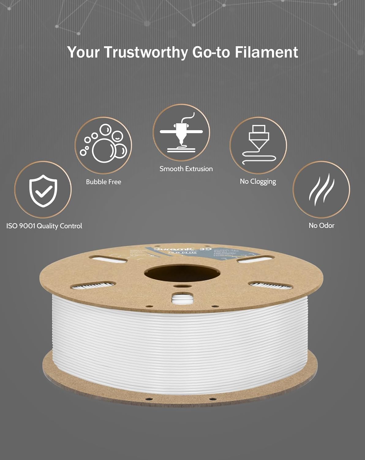 DURAMIC 3D PLA+ Filament 1.75mm 2Kg Black + White, PLA Plus Filament 2 Pack 1kg Spool(2.2lbs) Tougher and Stronger, Dimensional Accuracy Probability +/- 0.02mm