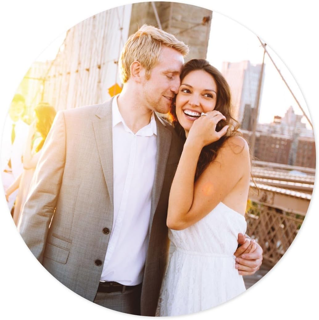 Andaz Press Bulk Photo Personalized Gift and Party Favors Collection, Round Circle Label Stickers, Custom Photo, 40-pack