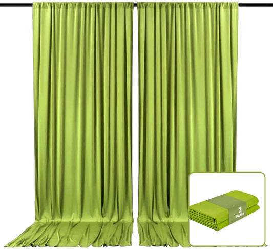 2 Panels Olive Green Backdrop Curtain, 10 x 7 Feet Background Curtains for Parties, Weddings, Baby Showers, Bachelorette Halloween, Christmas Birthday Party Photoshoot Backdrop Curtains Decorations