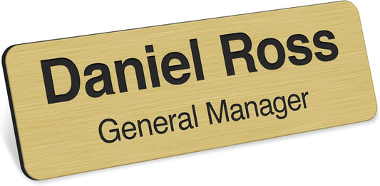 Name Tag, Magnetic Name Tags, Personalized Name Tags, 1" x 3", Durable Engravable Impact Acrylic Material, Made in The USA by My Sign Center (Classic Rectangle)