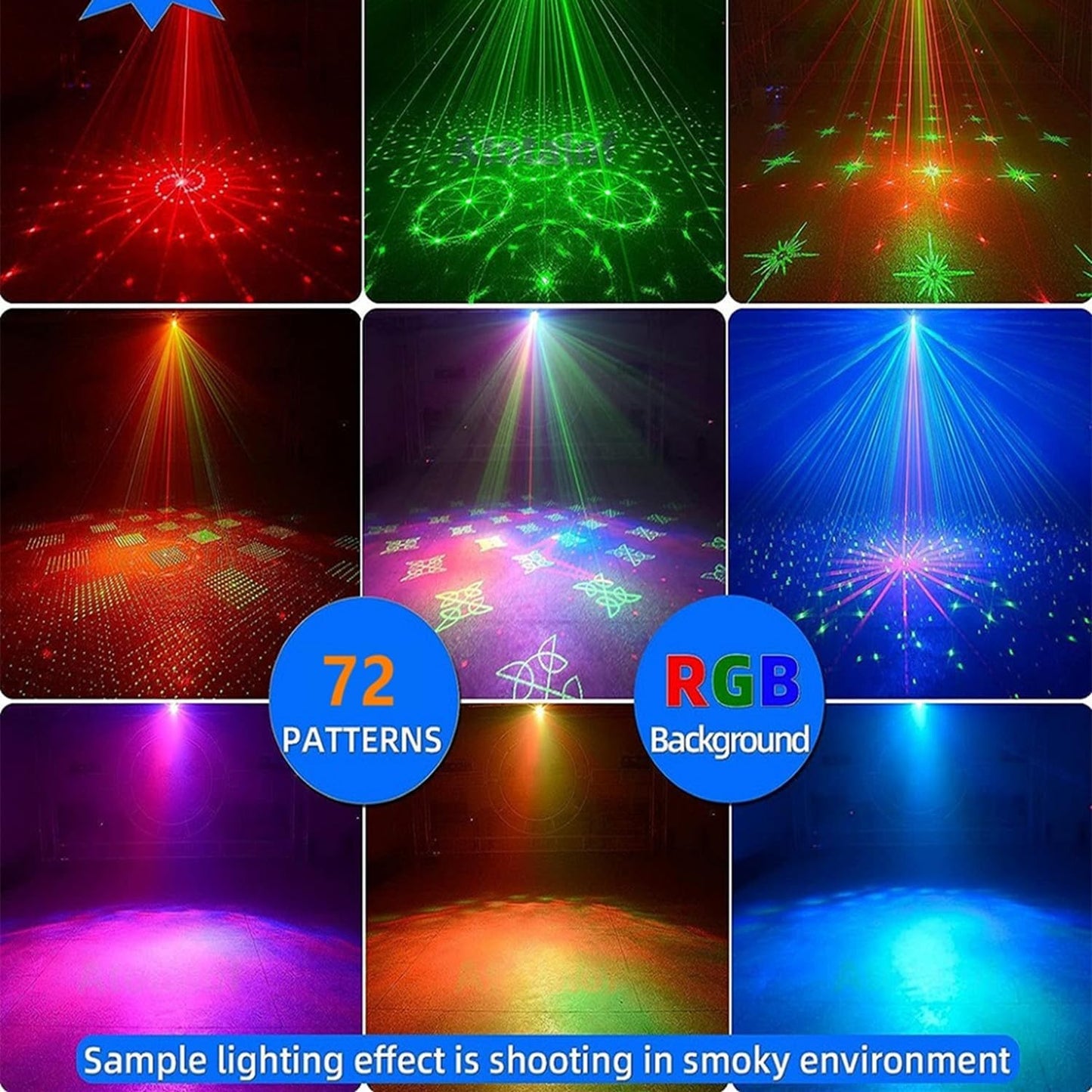 Party Light, Sound Activated DJ Lights with Remote Control, 9 LED Colorful Strobe Disco Light for Indoor Club Parties KTV Halloween Christmas Birthday Decorations Outdoor Glow