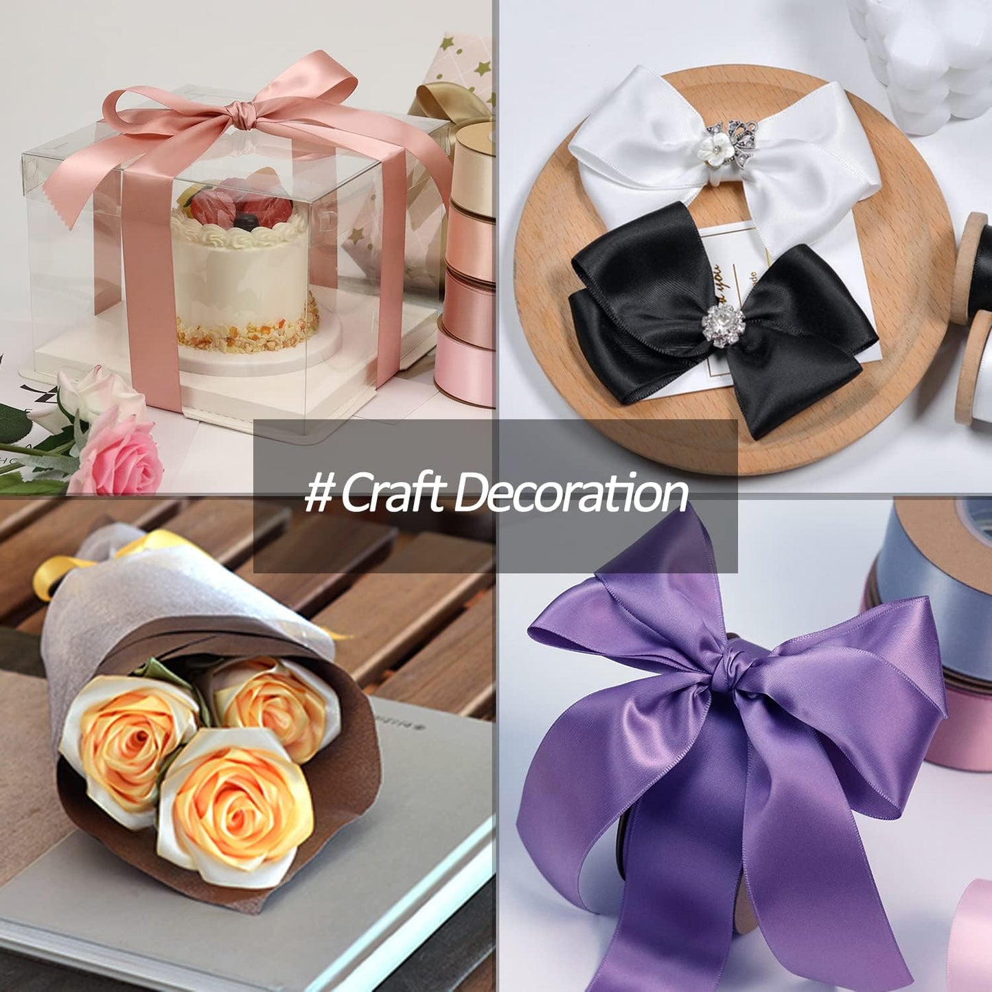 1-1/2" Wide x 100 Yards Solid Color Dark Gold Satin Ribbon, Fabric Satin Ribbon for Gift Wrapping, Wreath, Wedding Party Decoration and Other Sewing Projects (Champagne Gold)