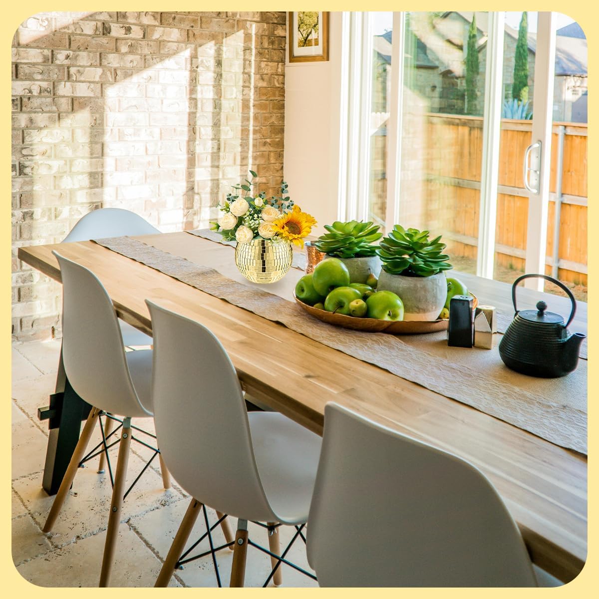 8 PCS Disco Ball Vase,Glass Disco Ball Planter Candle Holder Vase Bulk Mirror Disco Ball Flower Vase for Wedding Centerpieces,Birthday,Office,Bedroom(Gold)