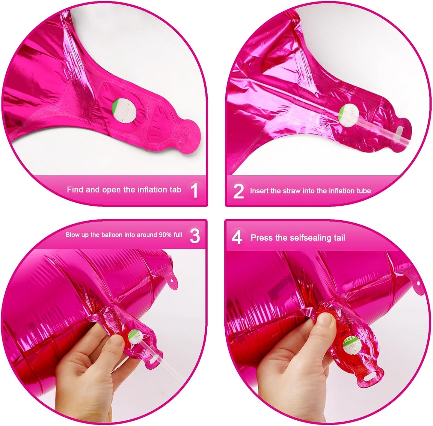 40 Inch Hot Pink 3 Large Number Balloon, 3 13 23 30 33 36 38 Hot Pink Birthday Party Decorations, Number Three Foil Balloons for Anniversary Party Graduations Celebration Supplies
