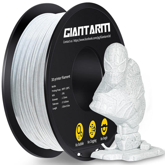 GIANTARM 3D Printer Filament, Marble Pla Filament, 1Kg(2.2lbs) Spool, 1.75mm Dimension Accuracy +/- 0.03mm, 3D Printing Filament