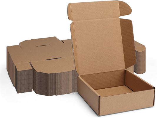 MEBRUDY 6x6x2 Inches Shipping Boxes Pack of 50, Small Corrugated Cardboard Box for Mailing Mailer Packing, Brown