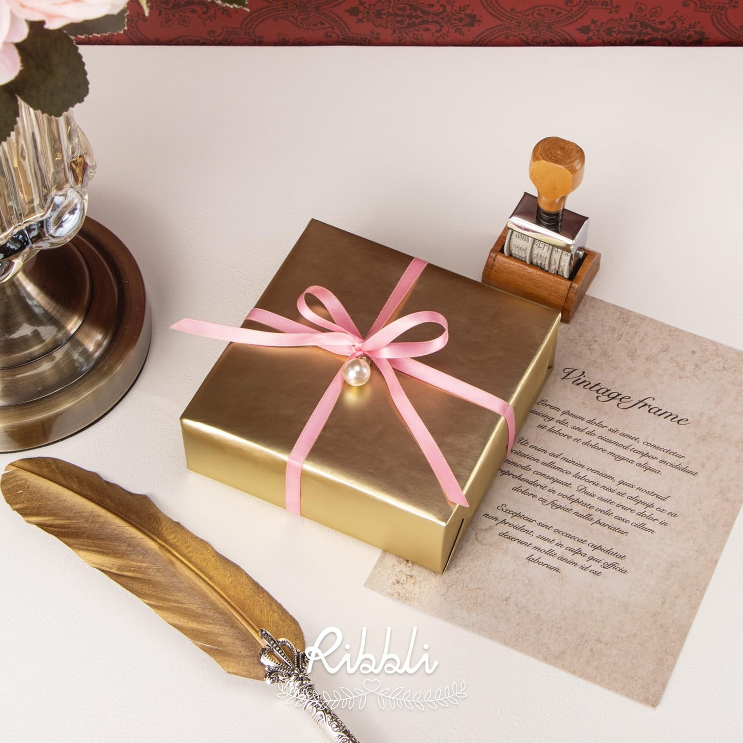 Ribbli Pink Satin Ribbon Double Faced Satin 1/4 Inch x Continuous 100 Yards-Pink Ribbon for Gift Wrapping Crafts Wedding Decoration Bows Bouquet Floral Arrangement