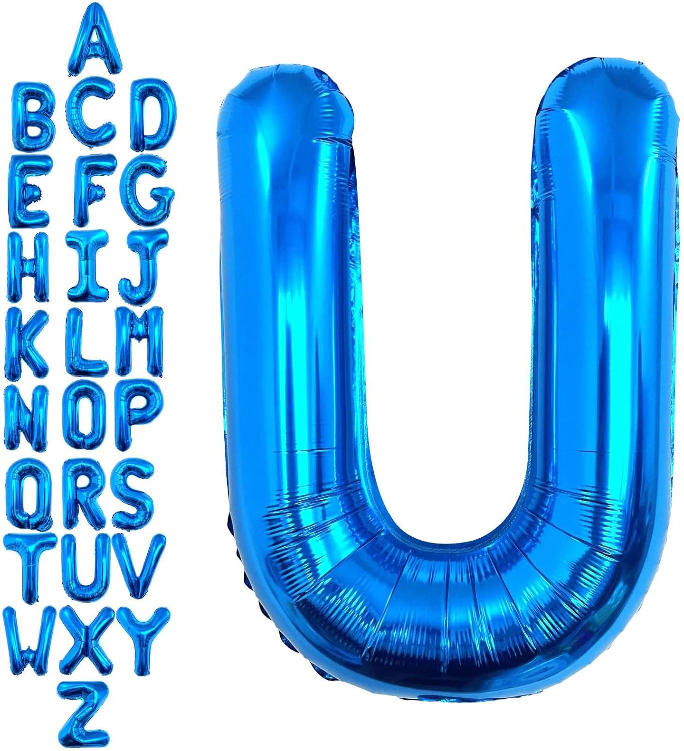 40 Inch Blue Letter U Balloons, DIY Phrase Foil Alphabet Letter U Balloons DIY Word U Banner for Birthday Anniversary Celebration Graduation Party Supplies Decoration