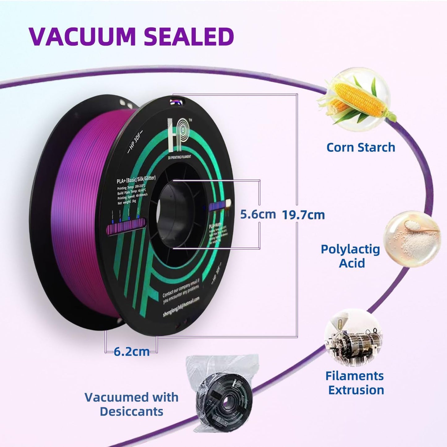 Dual Color PLA Filament,Shiny Silk Blue Rose PLA, 3D Printer Filament,PLA Filament 1.75mm Dimensional Accuracy +/- 0.02mm, 1KG Spool (2.2 lbs), Fit Most FDM Printer