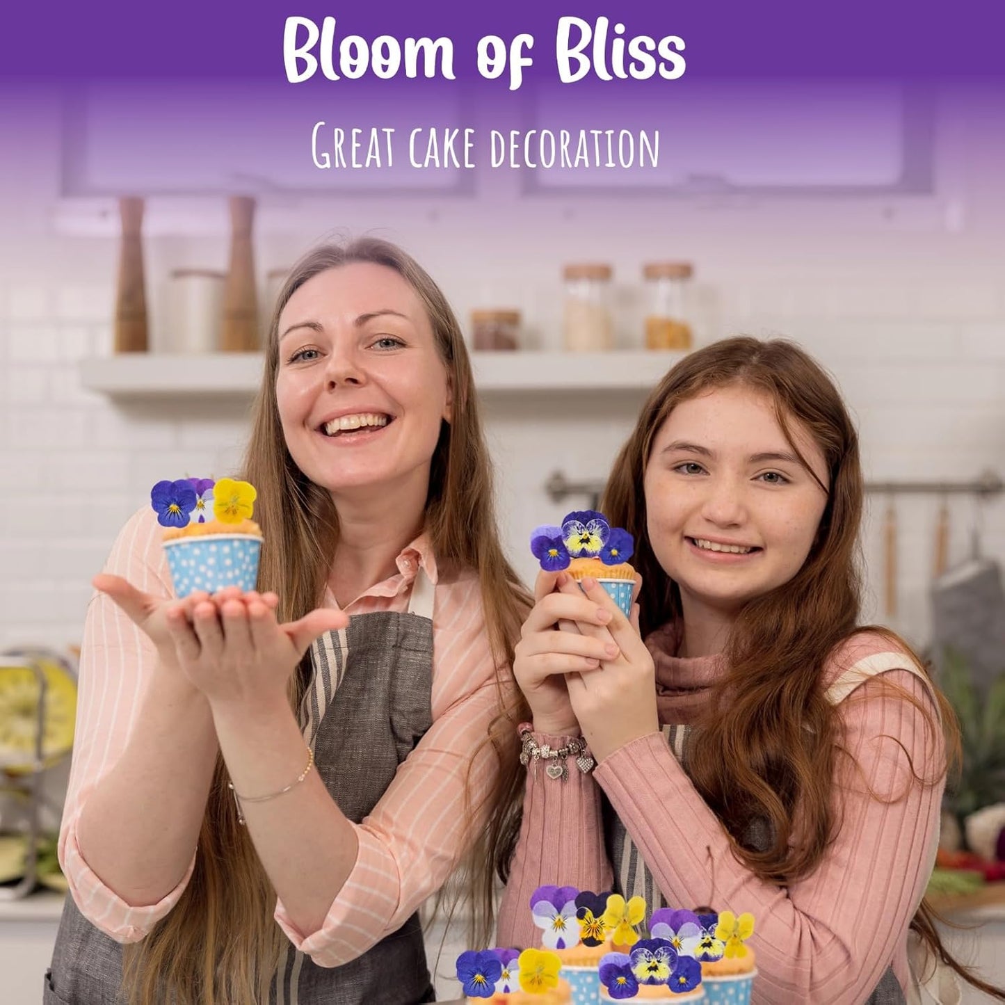 50 Pcs 8 Kinds Natural Dried Pressed Edible Flowers for Cake Topper Decorating - Mix Viola Tricolor for Cupcake Toppers, Cocktails, Resin Jewelry Making, DIY Art Crafts