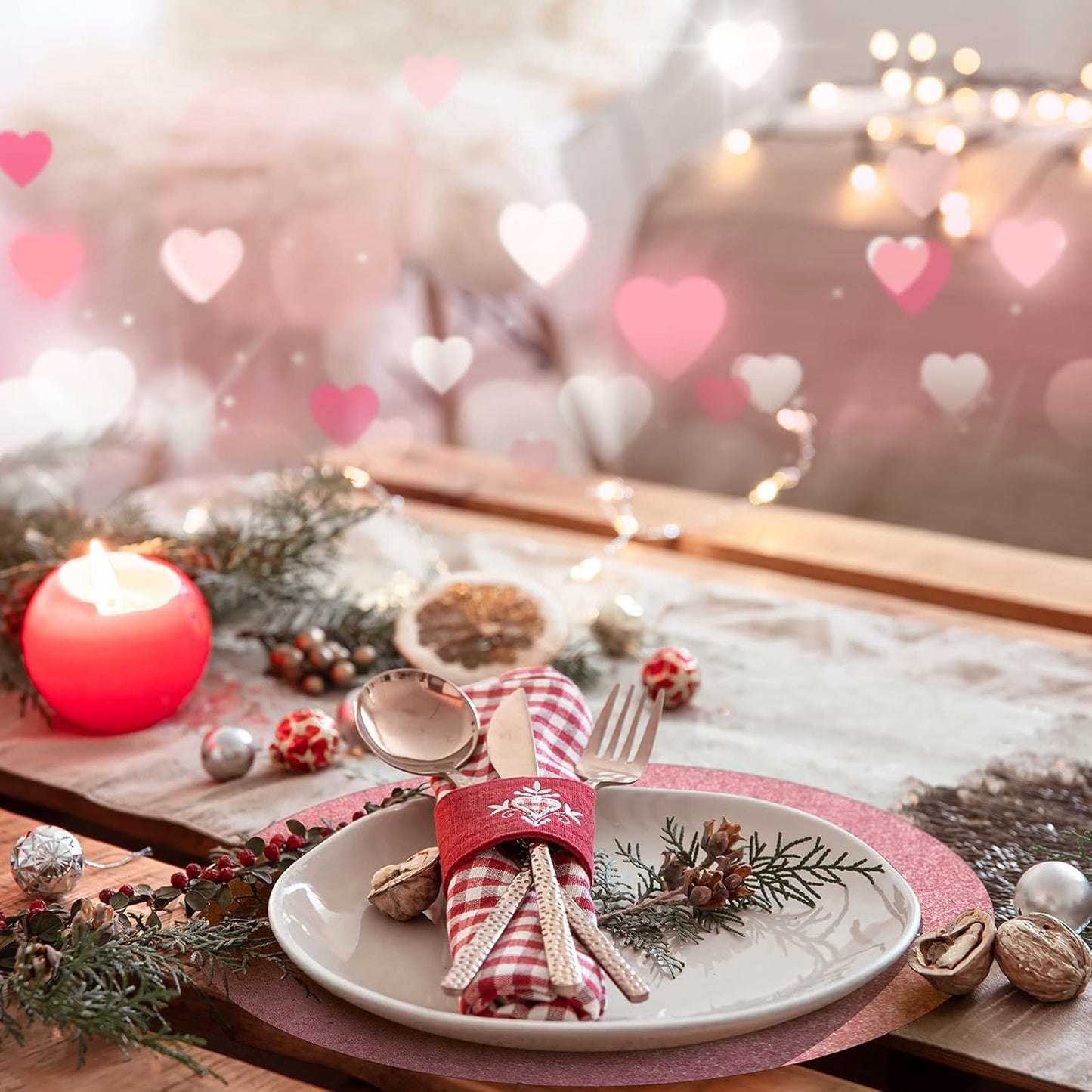 50 Pieces Rose Gold Glitter Paper Place Mats Sparkle 14'' Round Disposable Table Mats Rose Golden Doilies Decorative Placemats for Wedding Banquet Party Home Dining Table Decor