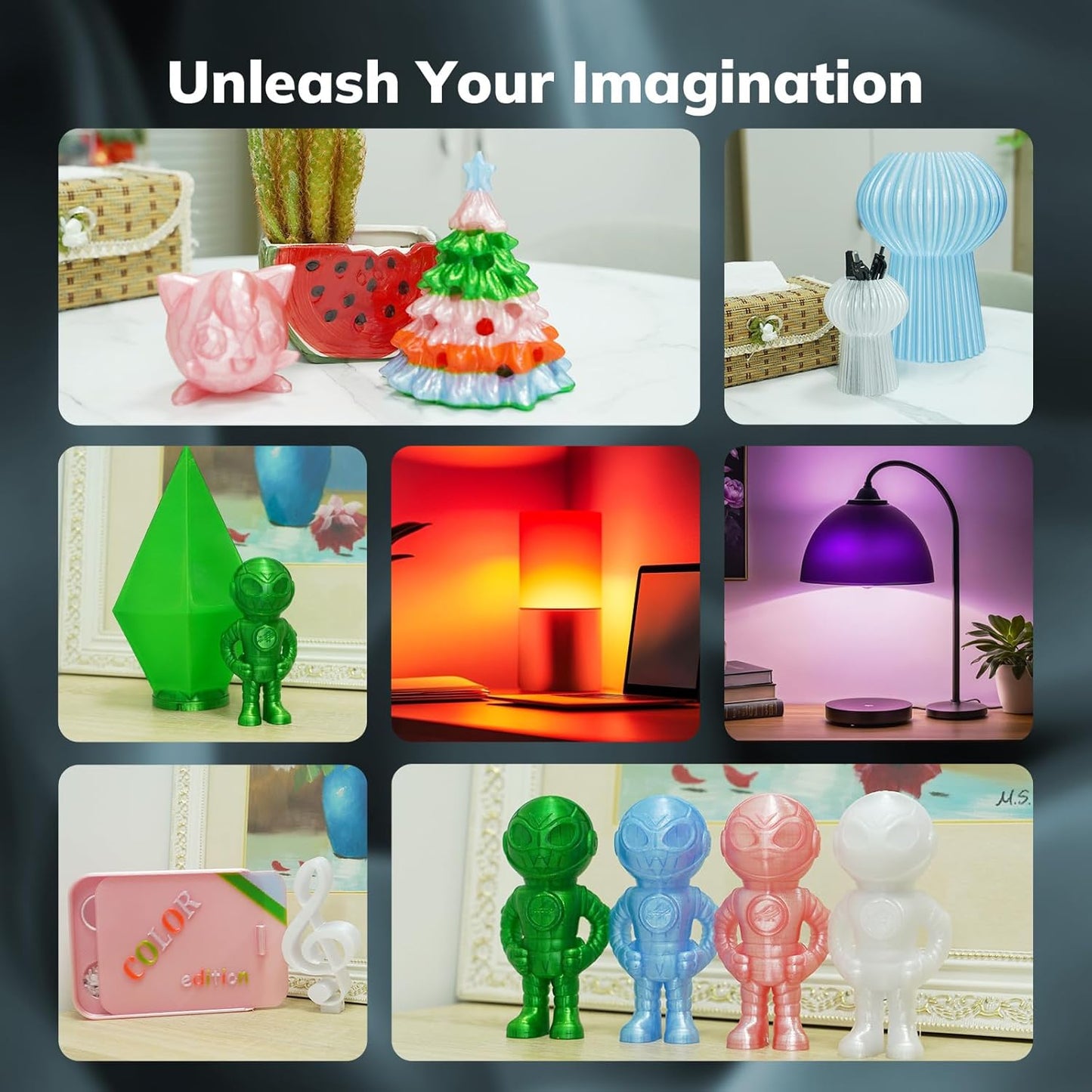 AMOLEN Rapid PETG Transparent 3D Printer Filament 1.75mm +/-0.02mm,500mm/s High Speed Strong Toughness Green 1KG/2.2lb