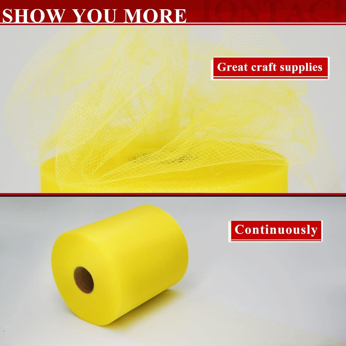 Yellow Tulle Fabric Rolls 6 Inch by 200 Yards (600 feet) Fabric Spool Tulle Ribbon for DIY Yellow Tutu Bow Baby Shower Birthday Party Wedding Decorations Craft Supplies