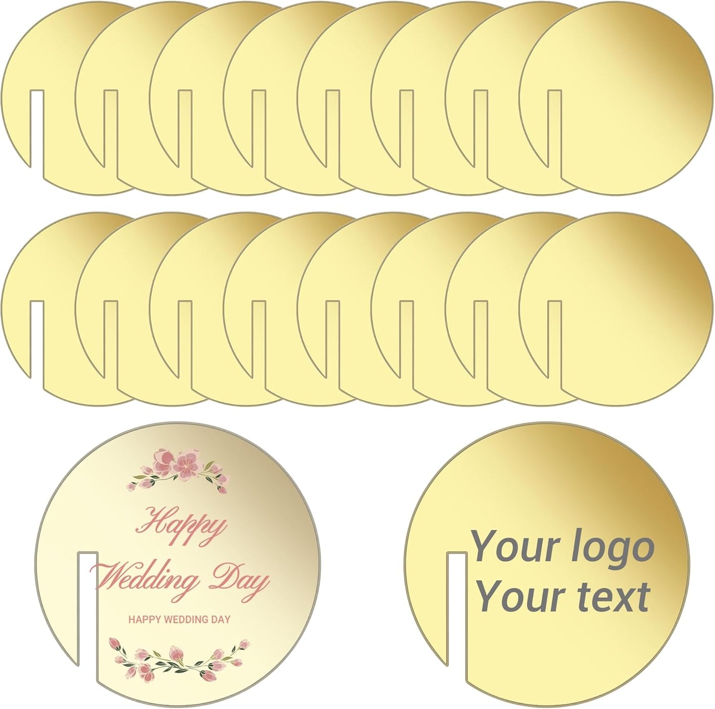 100 Pcs Wine Glass Name Tags, Personalized Wedding Drink Tags Reusable Circle Acrylic Labels Rim of Glass, Drink Markers to Write for Wedding Engagement Birthday Party Decorations