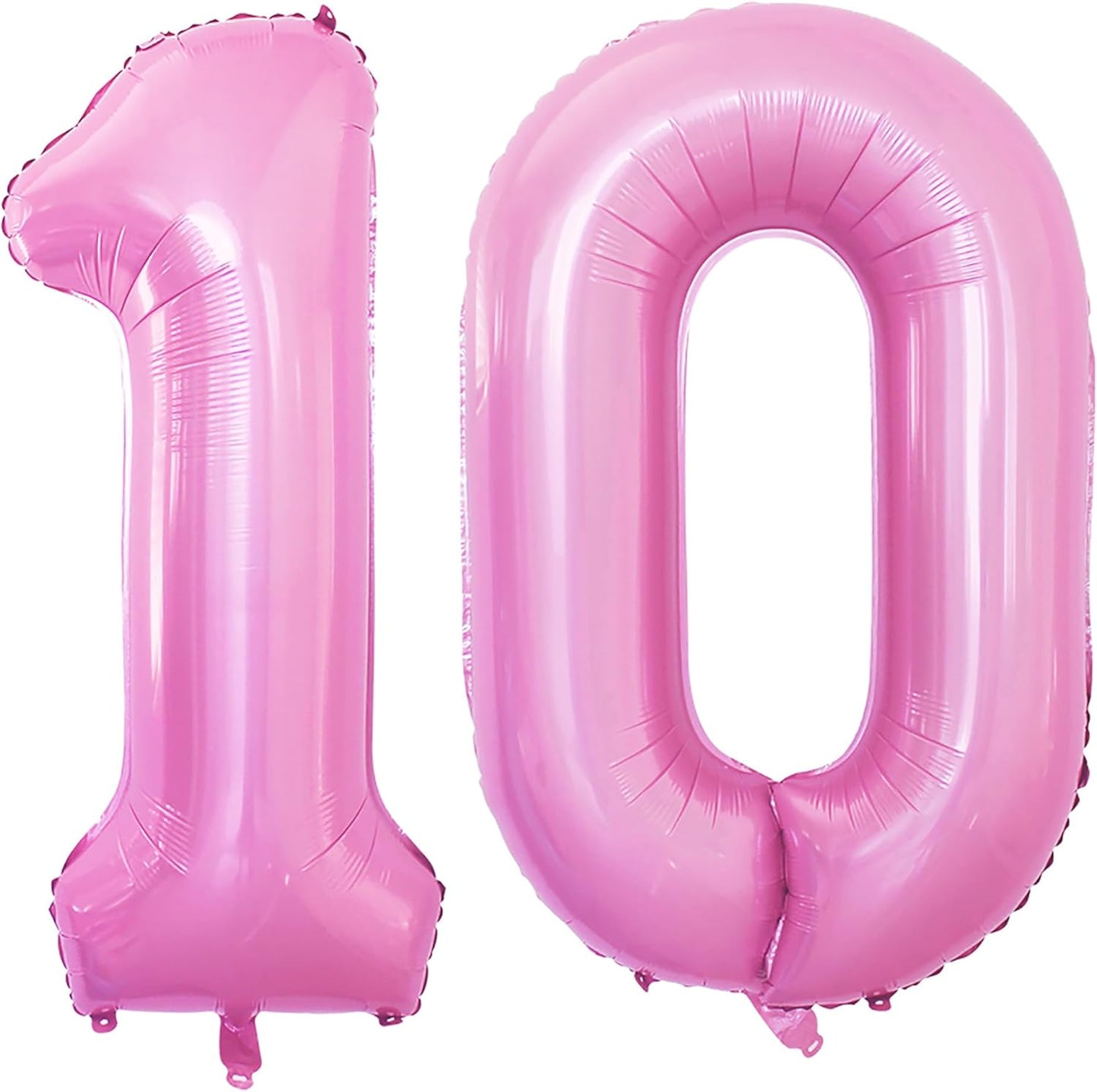 GOER Number 10 Balloons for 10th Birthday Party Decorations,42 Inch Jumbo Foil Helium Balloons for 10th Anniversary (Light Pink)