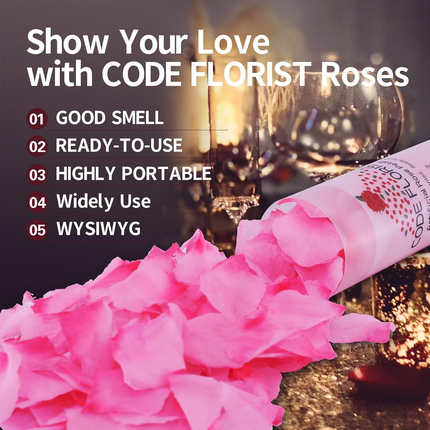 CODE FLORIST 1100 PCS Silk Rose Petals for Valentine's Day,Fake Rose Petals for Romantic Night,Wedding,Proposal Anniversary Flower Decorations(Separated,Scented,Light Pink&Hot Pink)