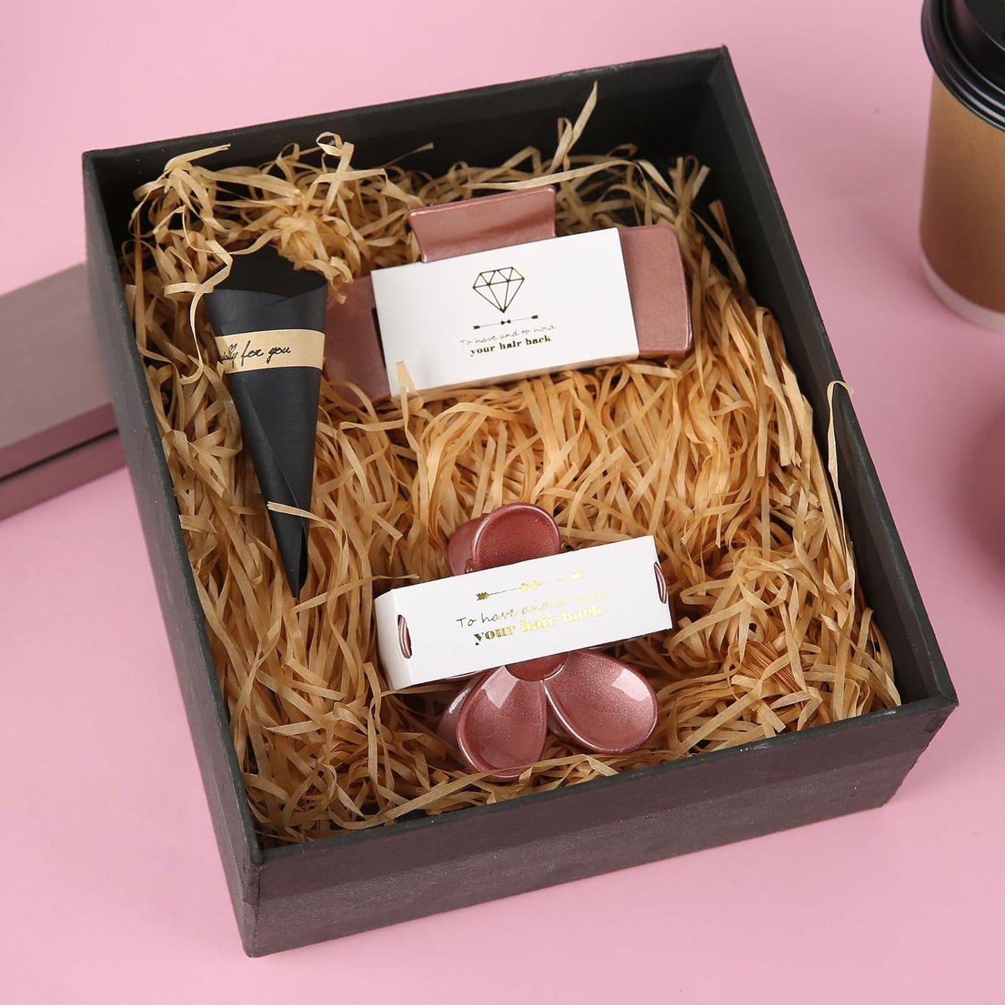 16pcs Bridesmaid Proposal Gifts 4.1inch square Matte Bachelorette Claw Clips Sunglasses set of 12 Girls Trendy Cute Hair Clips for Wedding Party Favors (White&Pink16pcs)