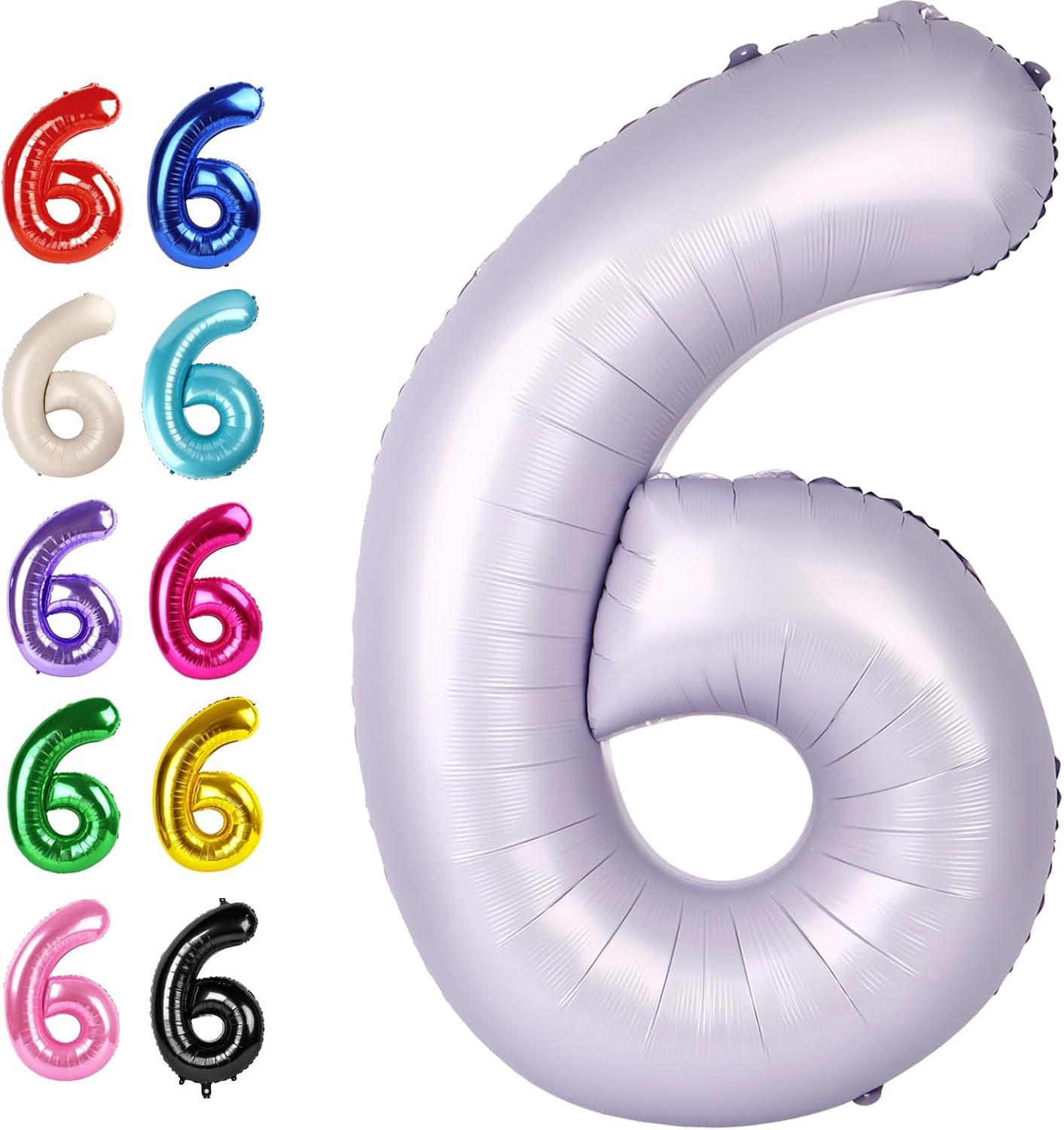 Lavender 40 Inch Mylar Foil Number 6 Balloon, Birthday Digital Balloons for 6 16 Boy Girl Party Decorations Supplies,2026 Lilac Big Helium Balloon Numbers for 26 36 46 60 Men Women Anniversary
