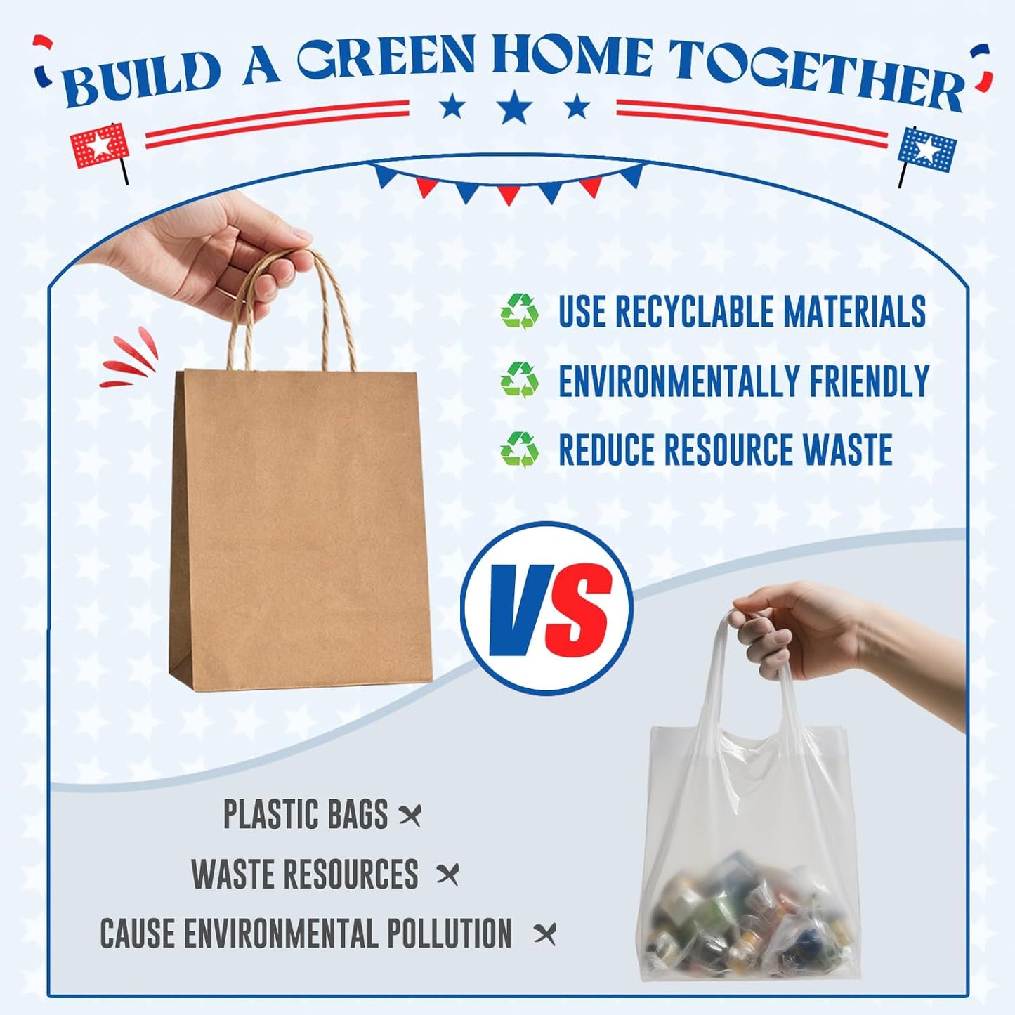 MESHA Kraft Paper Bags 5.25X3.75X8 Inch Brown Small Gift Bags with Handles Bulk,300 Pack for Small Business,Birthday Wedding Party Favor, Paper Shopping