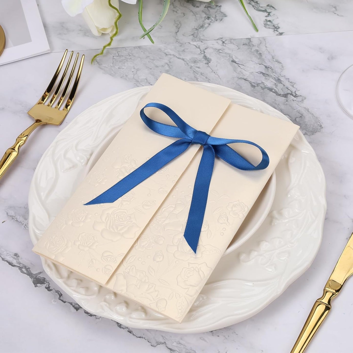 LaRibbons 3/8 Inch 25 Yard Double Faced Satin Ribbon,Royal Blue Small Satin Craft Fabric Ribbon for Gift Wrapping Floral Bouquets Wedding Party Decoration