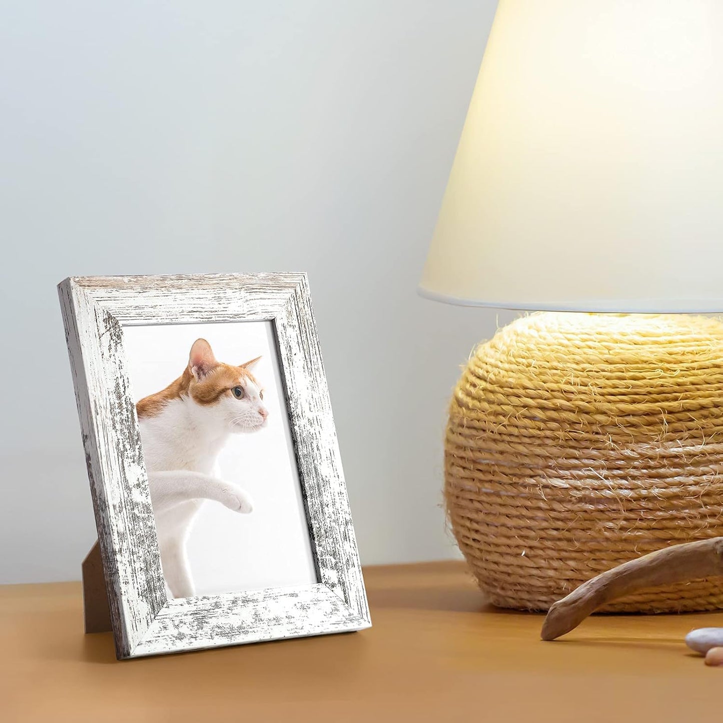 TWING 4 x 6 Rustic Picture Frames Set of 6, Farmehouse Photo Frame Collage For Wall Decor Mounting or Tabletop Display Distressed White, Ideal Gifts