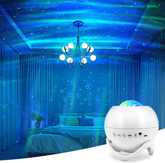 Star Projector Galaxy Projector for Bedroom, White Noise Bluetooth Speaker Northern Lights Projector, Suitable Gaming, Home Theater, Adult, Christmas Mood Night Light
