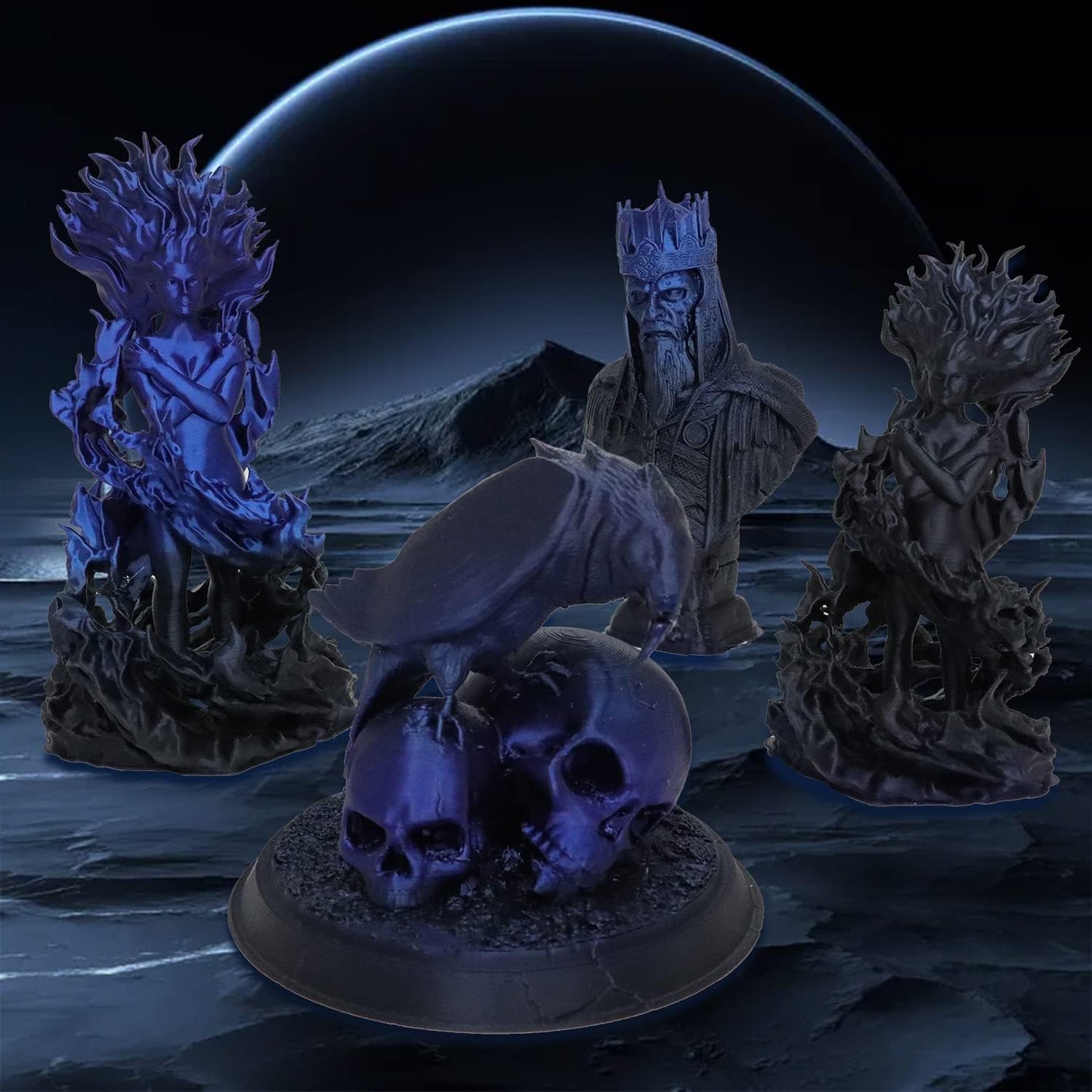 YOUSU PLA Filament 1.75mm, 3D Printer Filament Silk Black Blue Color Changing Filament 3D Printing Gradient Filament 1.75 +/-0.02mm, 1kg.