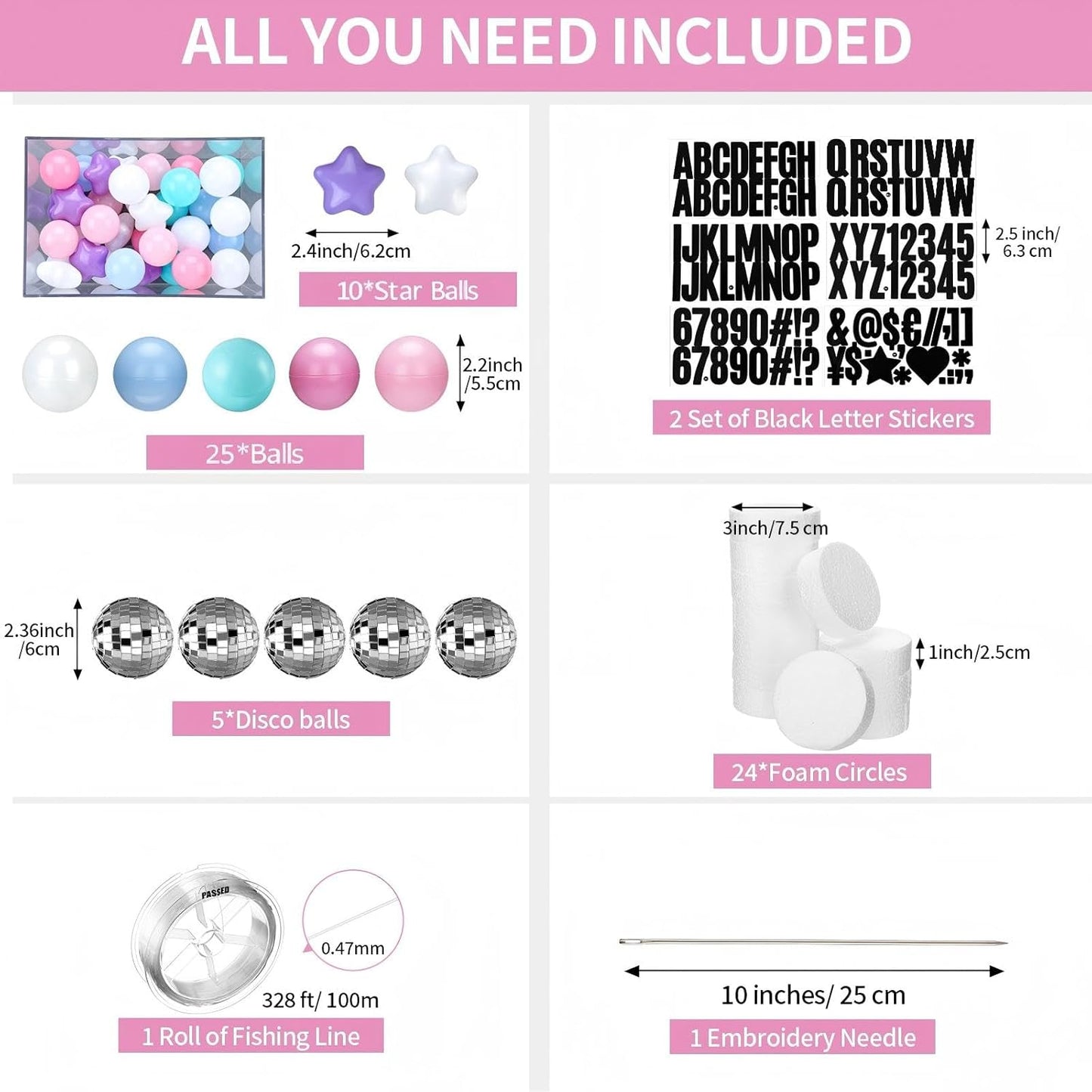 Giant Friendship Bracelet Garland Kit, DIY Birthday Banner with Letters Ball Jumbo Customizable Friendship Bracelet Decor for Halloween Christmas Wedding Party(Macaron)