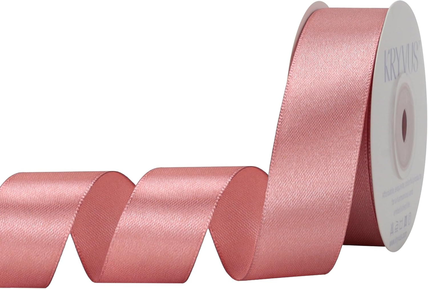 Rose Gold Satin Ribbon 1 inch X Continuous 25 Yards, Single Face Polyester Ribbon Perfect for Gift Wrapping, Flower Bouquet, Wedding Decor, Crafts, Bow Making, Sewing and More