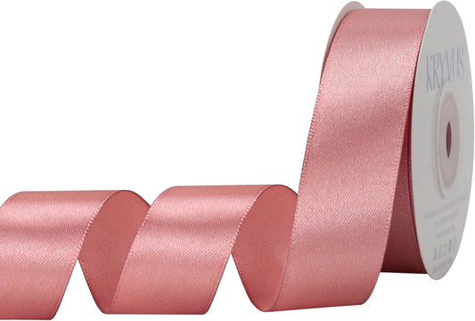 Rose Gold Satin Ribbon 1 inch X Continuous 25 Yards, Single Face Polyester Ribbon Perfect for Gift Wrapping, Flower Bouquet, Wedding Decor, Crafts, Bow Making, Sewing and More
