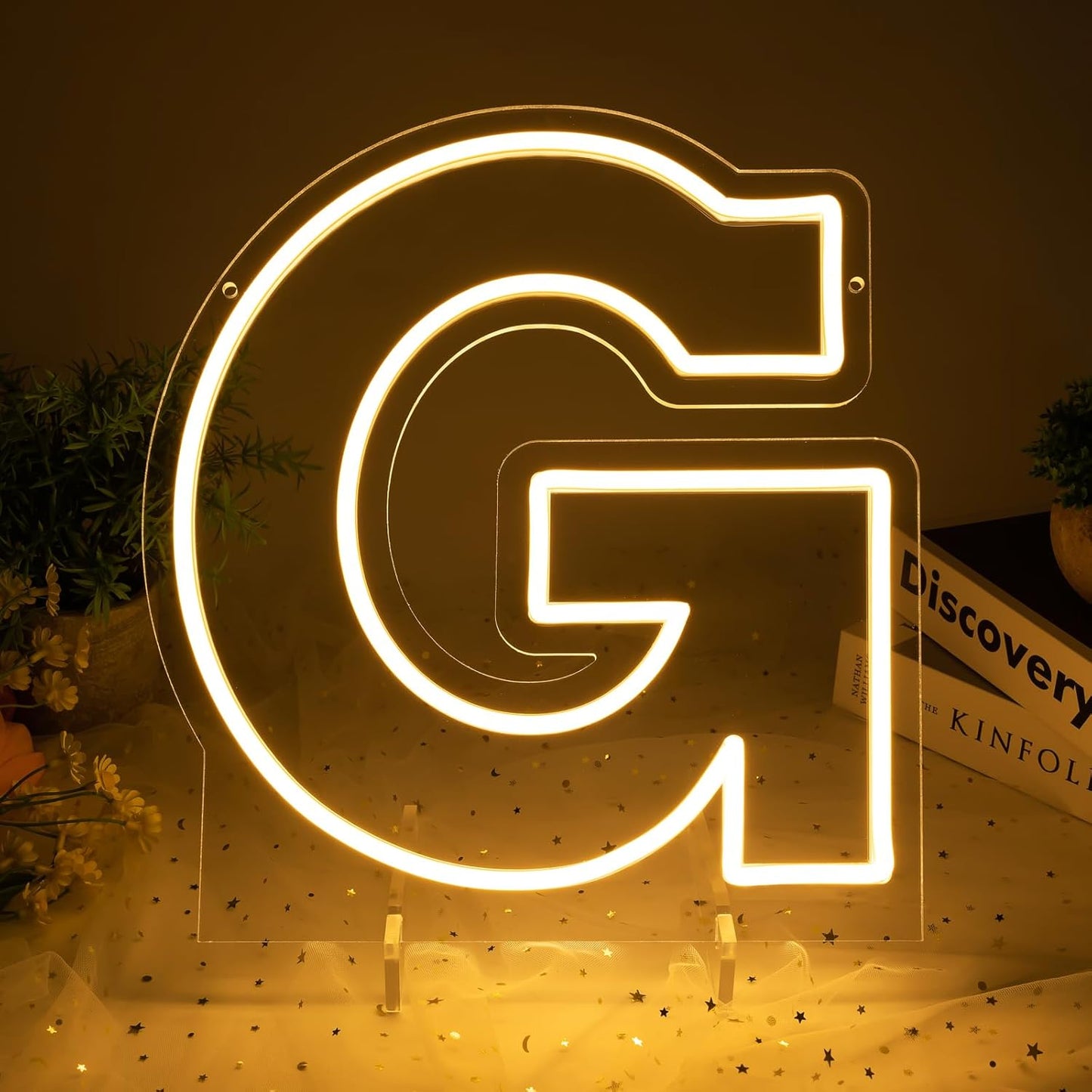 Light Up Letters G, Led Marquee Letter Lights Neon Sign, 13.9" Height Decorative Lighted Alphabet Number, Battery/USB Powered Led Letters Lights for Wedding, Birthday, Party, Christmas or Home Decor