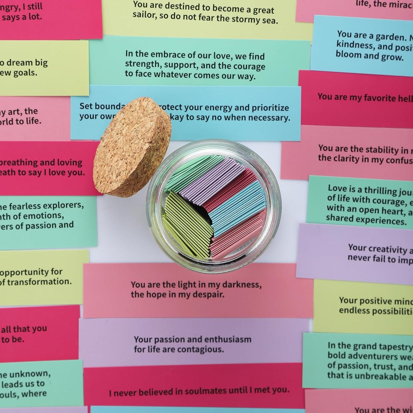 90 Love Notes Jar Romantic Anniversaries Birthdays Gifts Girlfriend Boyfriend Wife and Husband Newlyweds Bridal Shower Gift Couples Wedding Valentine Gifts Long Distance Gift