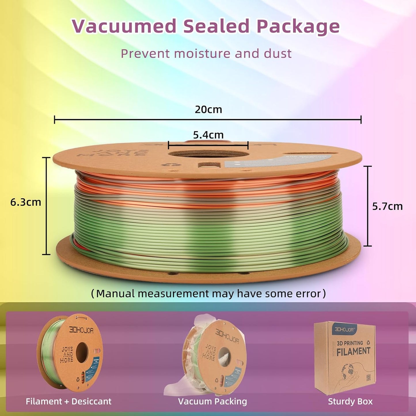 Silk PLA 3D Printer Filament 1.75mm Silk Shiny Fast Gradient Color Change Rainbow Multicolor PLA Filament 1kg (2.2lbs) /Spool for FDM 3D Printers-Coral Reef