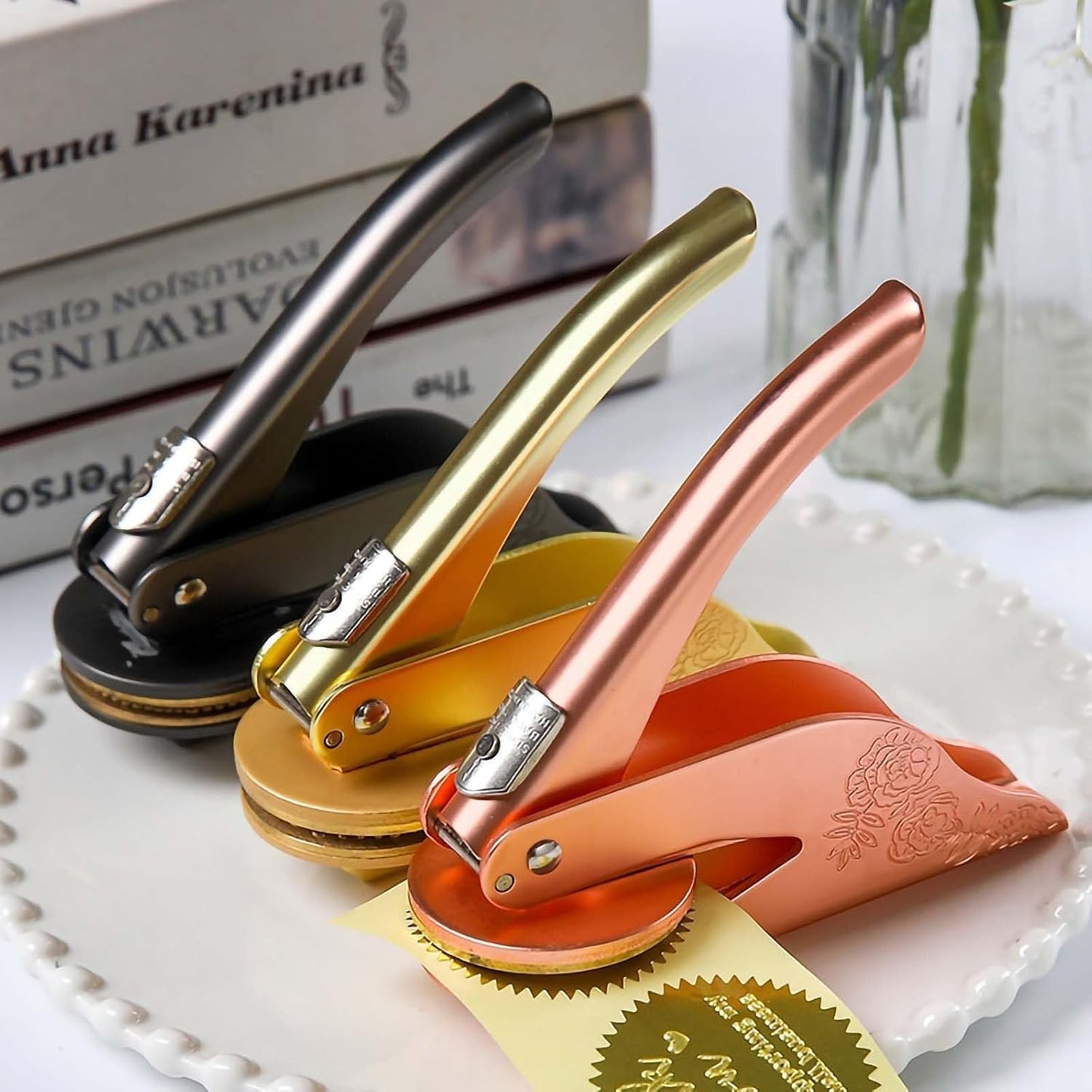 Book Embosser Personalized - Embosser Stamp Custom for Book, Cards, Paper, Napkins, Perfect for Book Lovers, Personal Library and Wedding, A Thoughtful Gift for Any Occasion - Cat